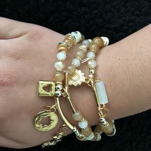 3 Beaded charm bracelets